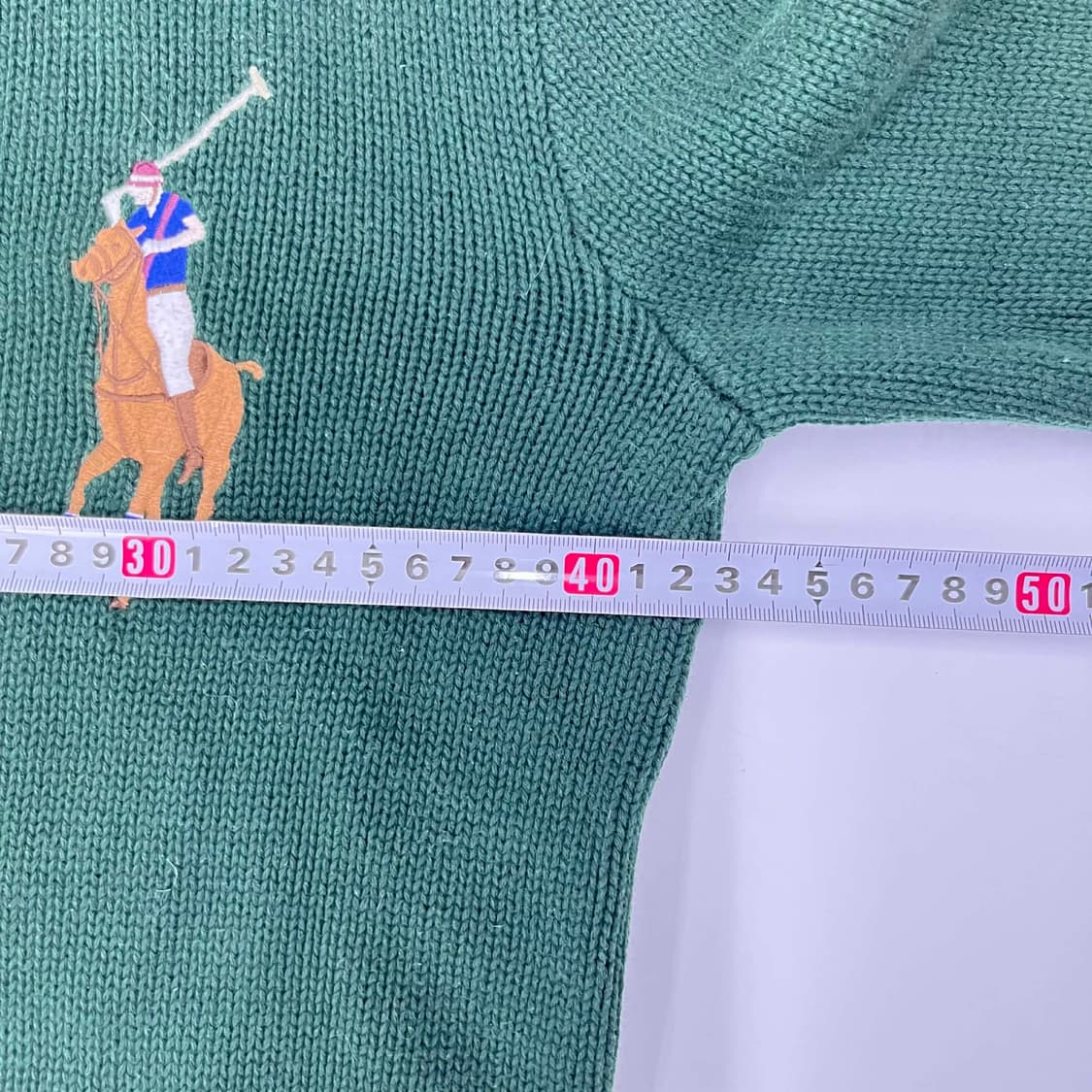 폴로 랄프로렌 빅포니 핀터깔 코튼 니트 집업 희귀져지(L) 상품이미지7