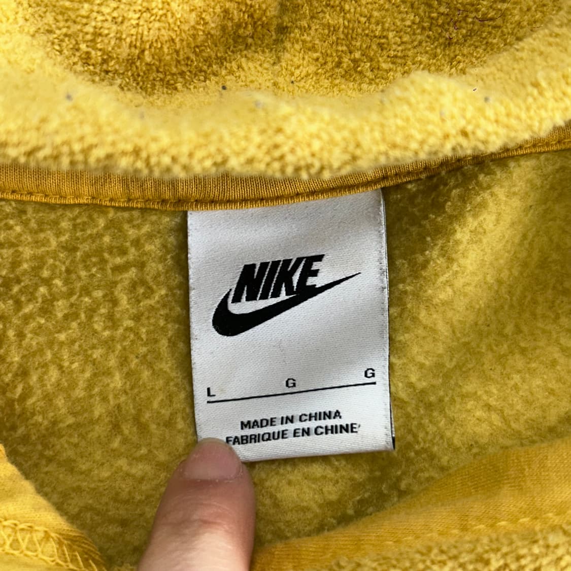 Nike 나이키 체크 로고 옐로우 후리스 후드티 상품이미지5