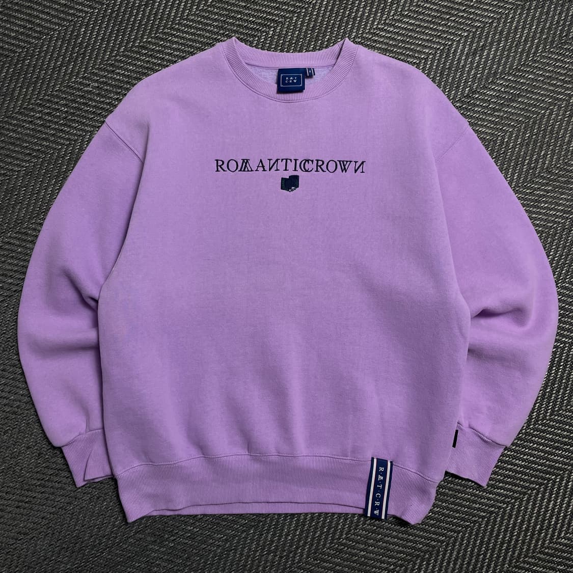 로맨틱크라운 스펠로고 박시핏 스웨트 셔츠 맨투맨 퍼플y 5348 상품이미지2
