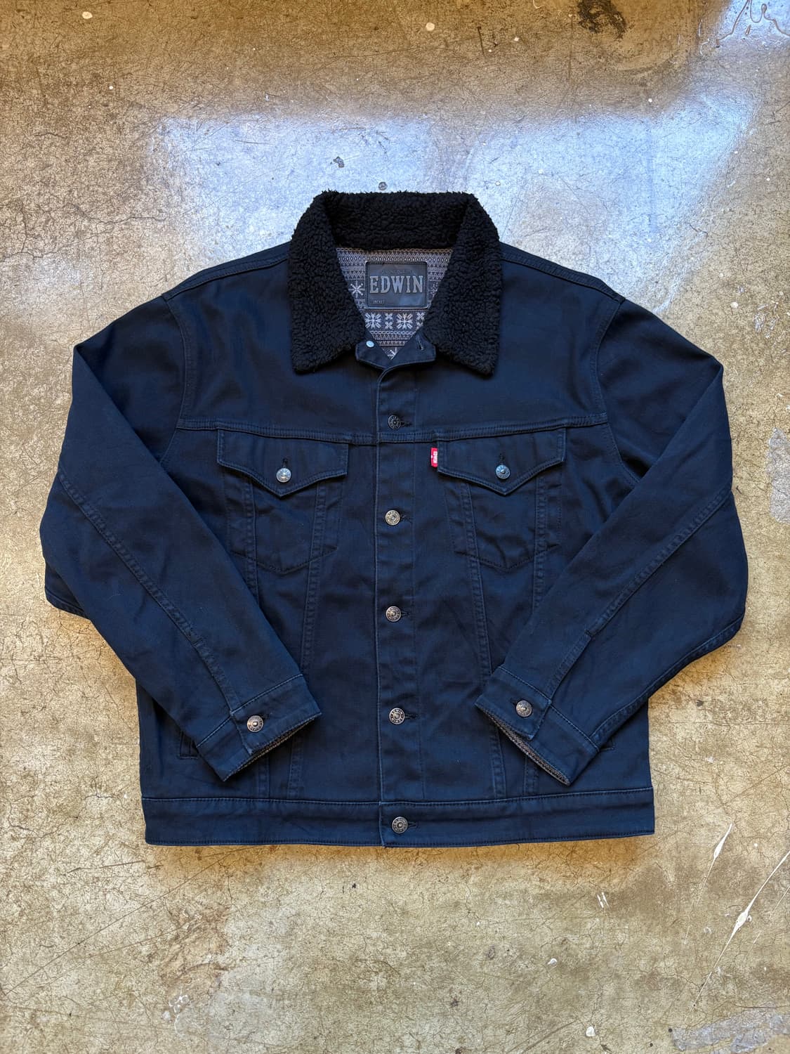 Edwin 코튼 쉐르파 트러커 자켓 상품이미지4