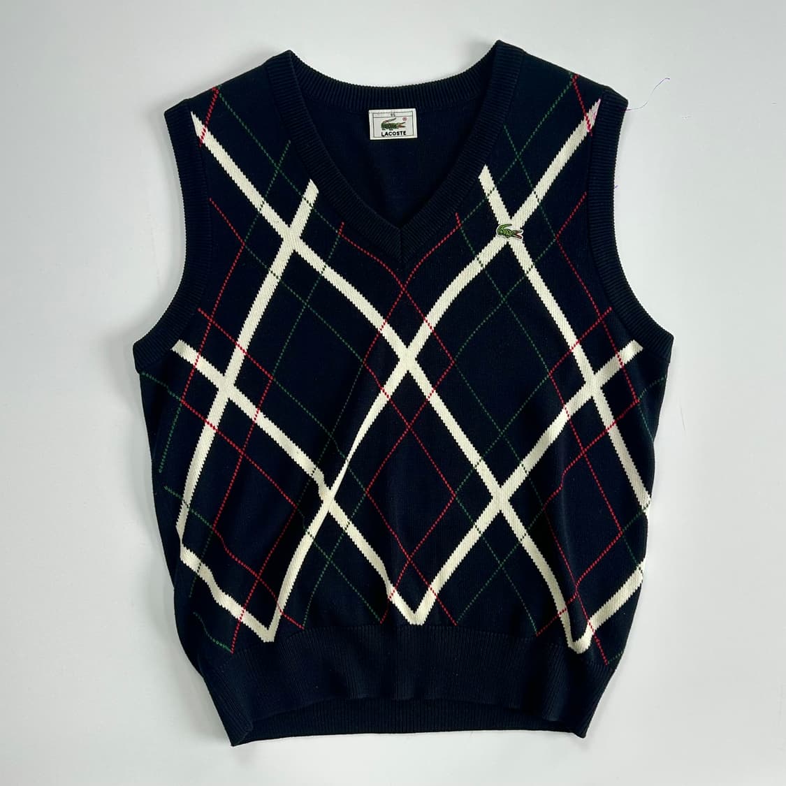 Lacoste 라코스테 다크네이비 아가일 니트 베스트 상품이미지3