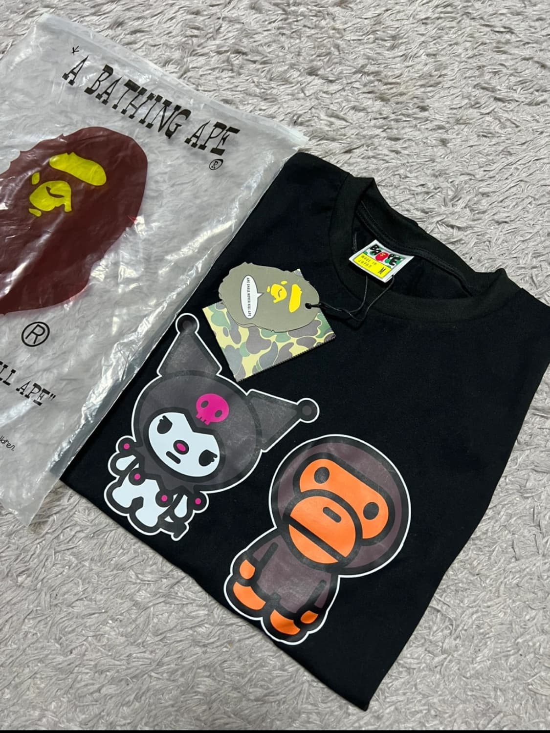 베이프 마일로 x 쿠로미 티셔츠 블랙 L 상품이미지3