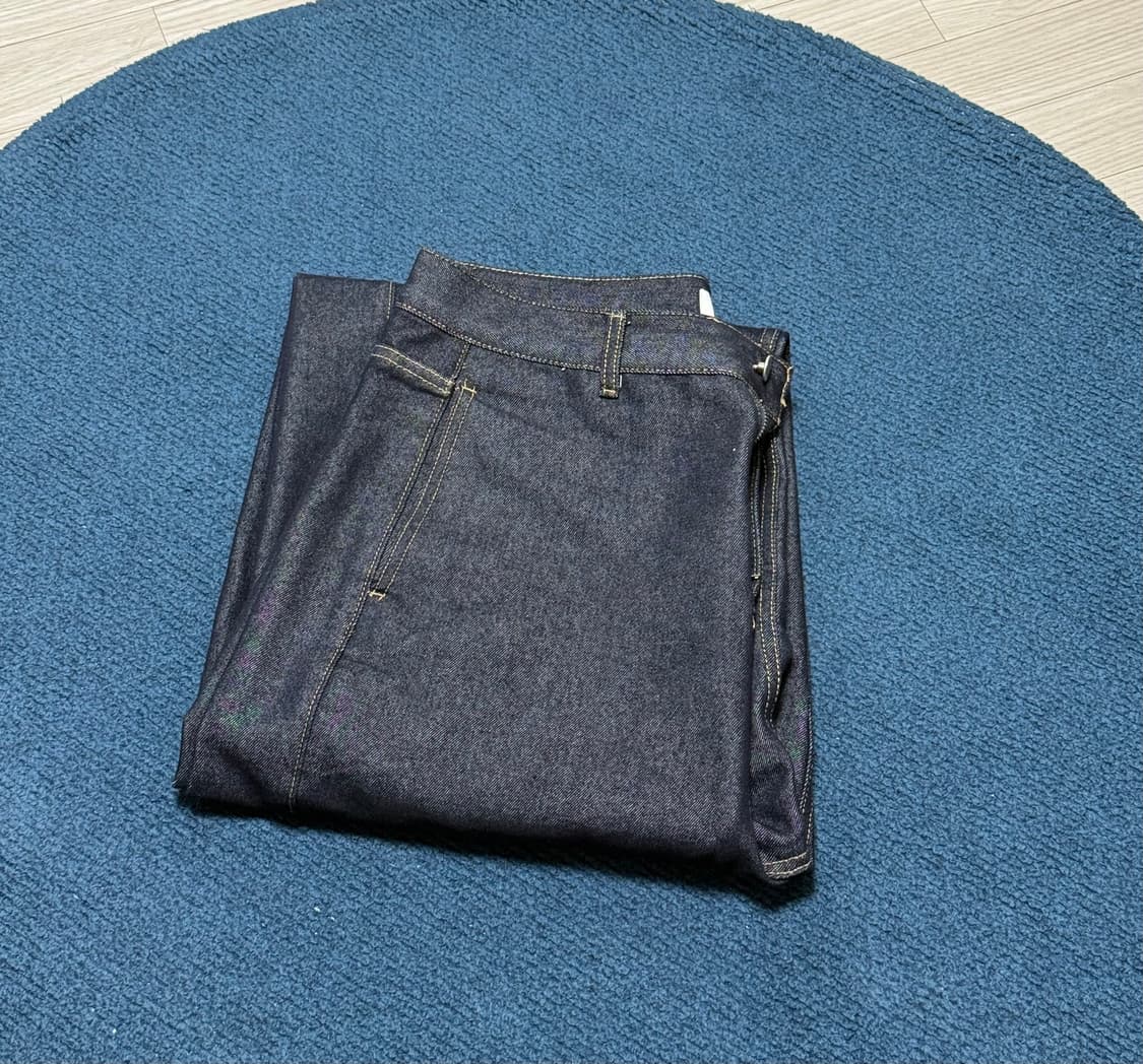 [L] 노이즈 워시드 딥 커브드 데님 팬츠 인디고 상품이미지1