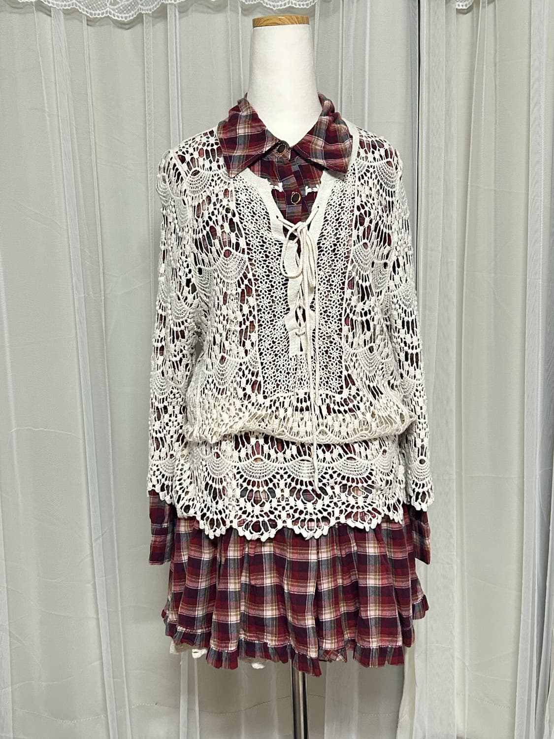 리즈리사 캐캐체깔 체크리본 원피스 대대장 핀터 고전 달천 상품이미지1