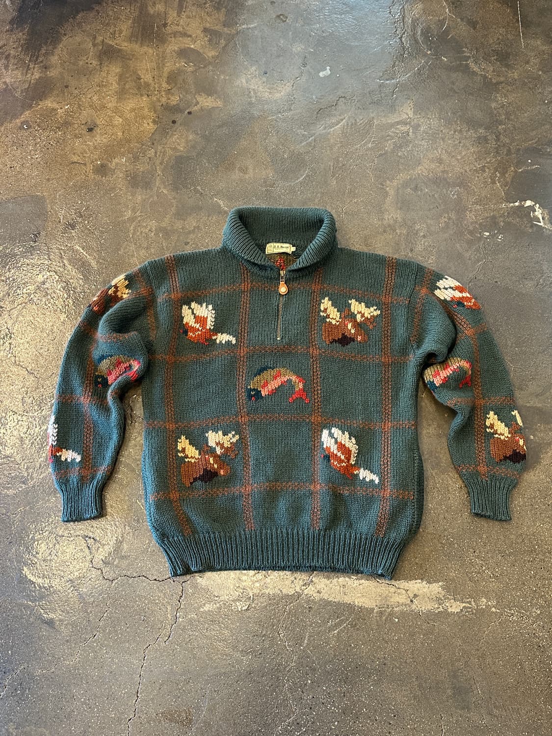 8~90s L.L.Bean 엘엘빈 하프집업 니트 스웨터 L 상품이미지1