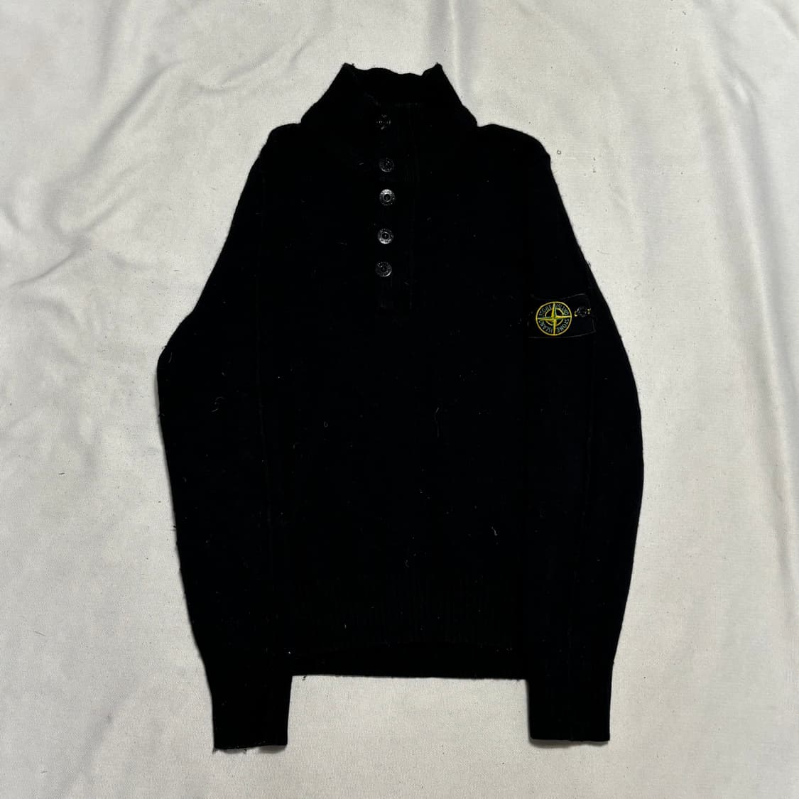 M 스톤아일랜드 블랙 하이넥 울 니트 상품이미지2