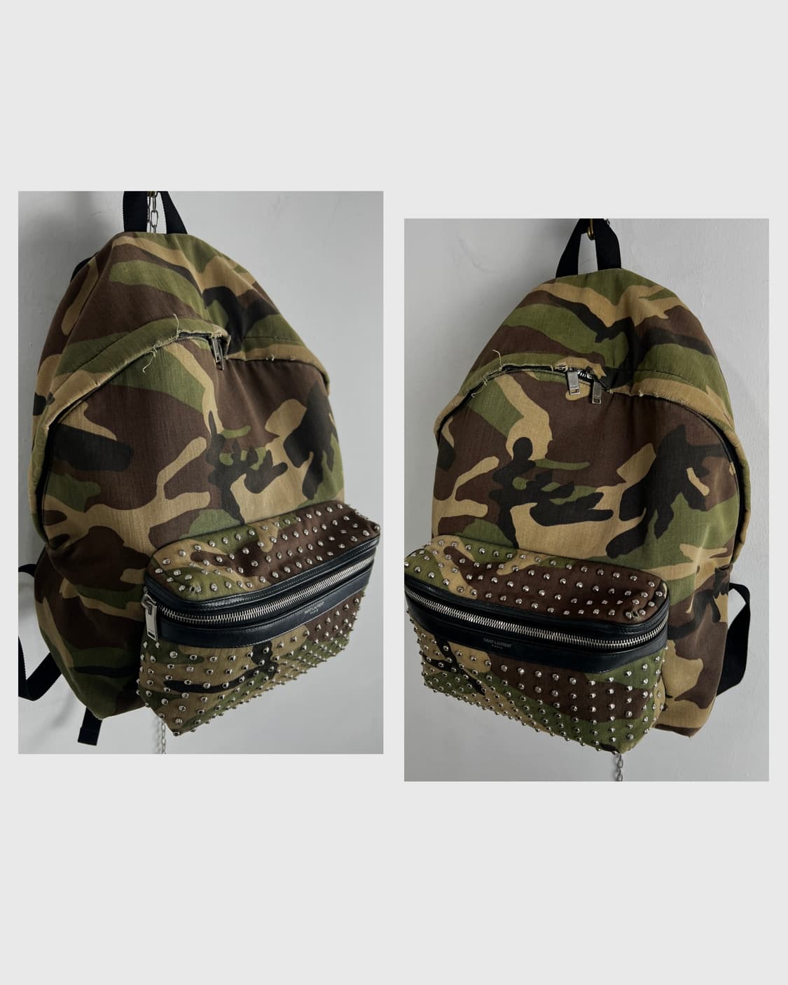 생로랑  By Hedi Slimane 카모플라쥬 스터드 시티 백팩  상품이미지5