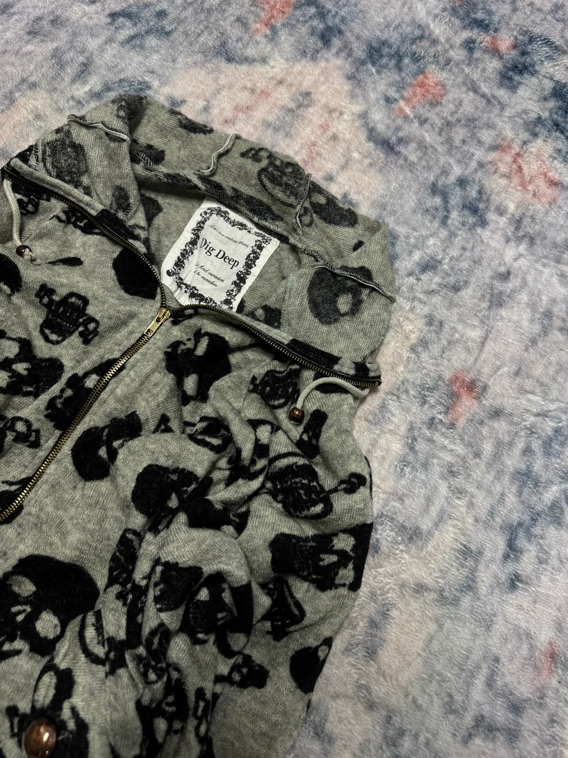 Dig deep 00s skull avant knit zip up 상품이미지4