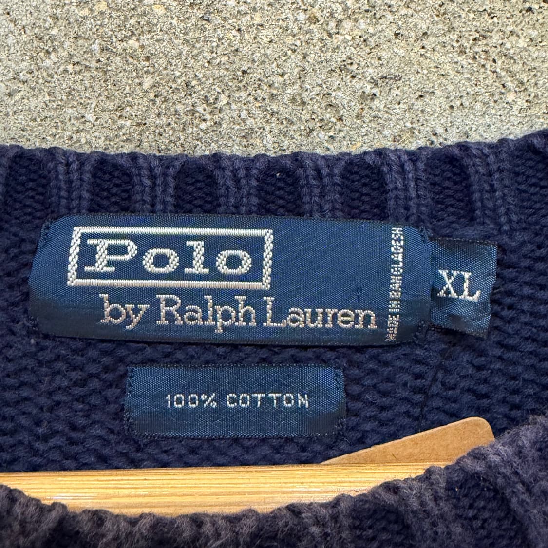 90s USA 빈티지 폴로랄프로렌 스트라이프 단가라 헤비코튼 니트  상품이미지3
