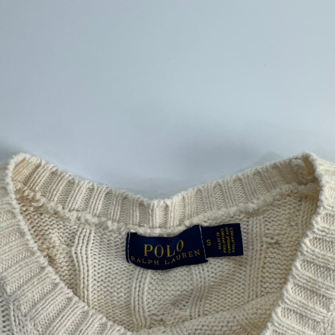 Polo 폴로 레드 하트 로고 아이보리 케이블 반팔 니트 상품이미지5