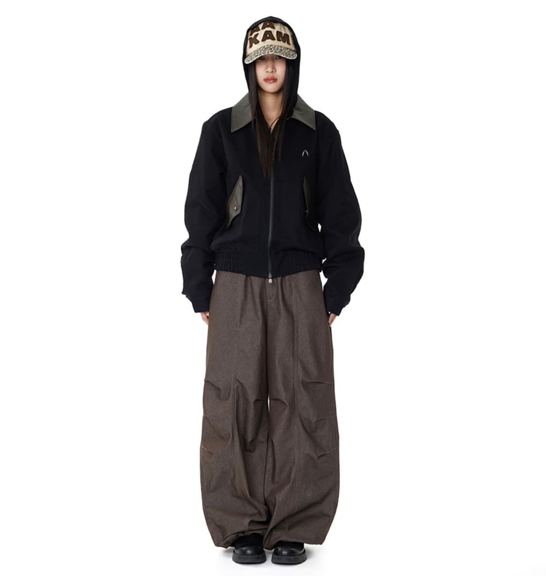 아캄 Knee Pin-tuck Printed Denim Pants (Br 상품이미지2