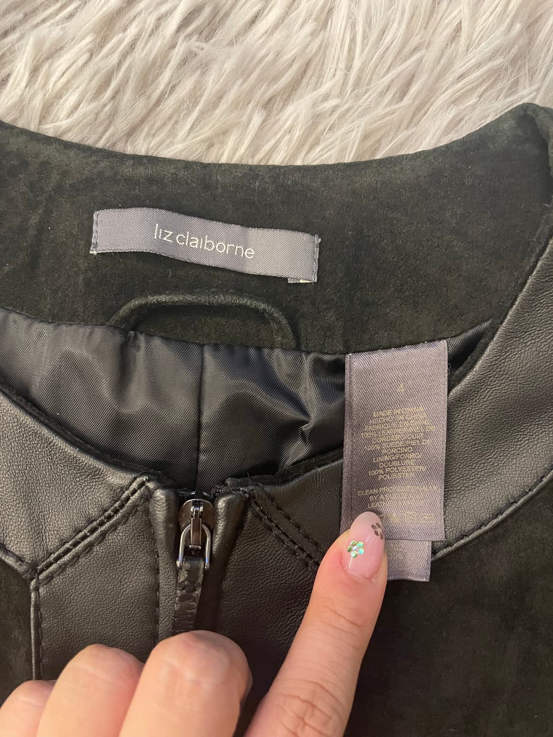 Liz Claiborne 빈티지 리얼 가죽 스웨이드 자켓 상품이미지2