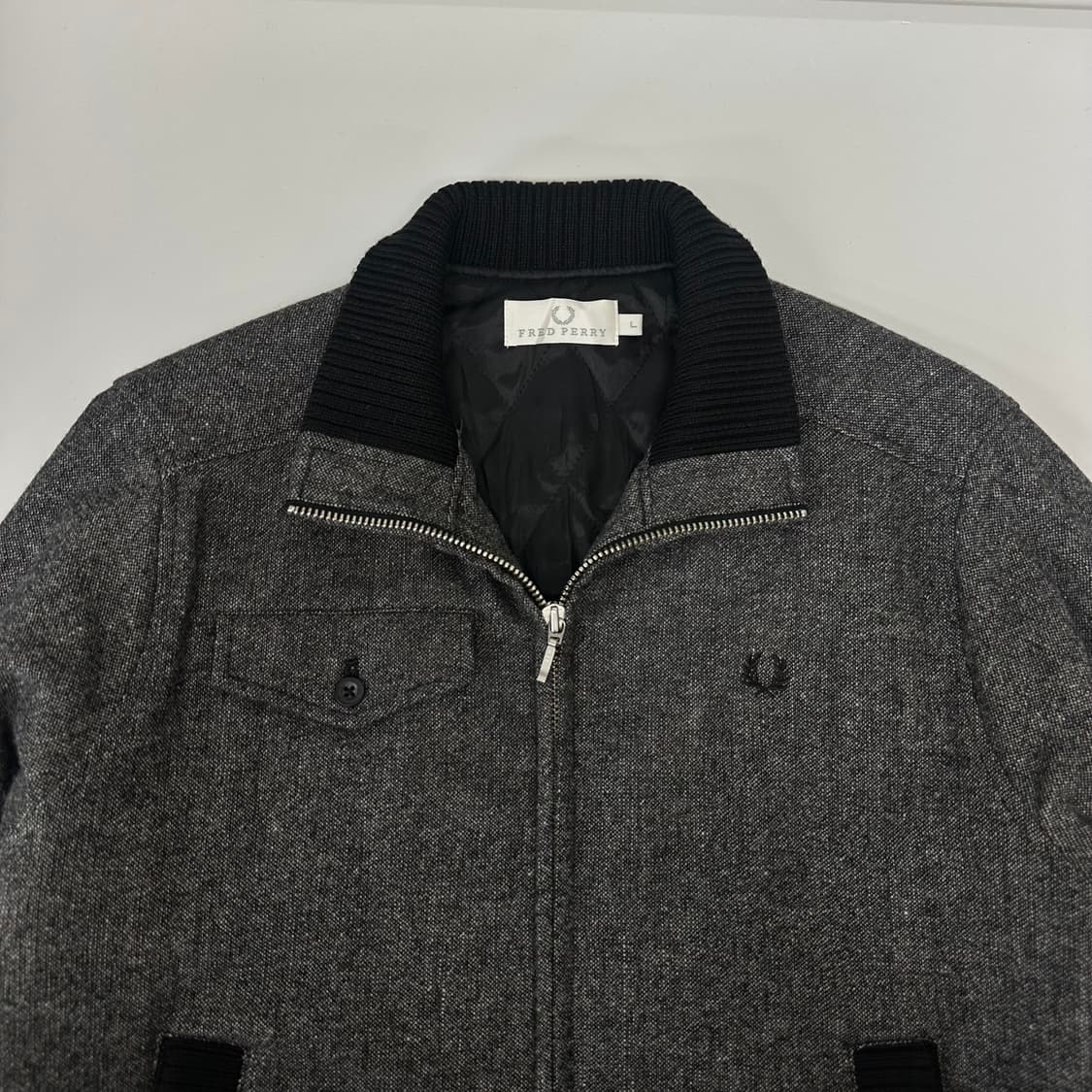 프레드페리 트위드 헤링턴 울 자켓 상품이미지3