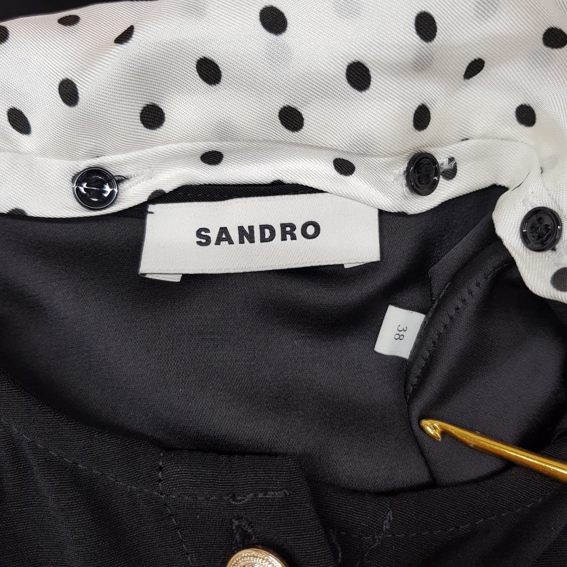 산드로 도트 리본 플리츠 원피스 M사이즈 상품이미지6