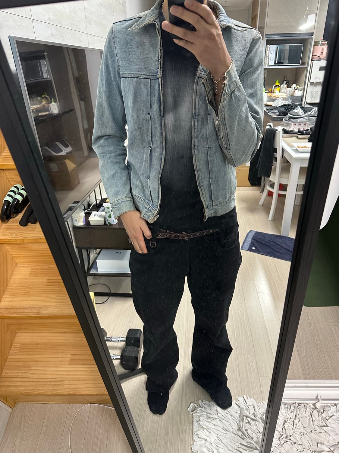 더 비르디안느 숏 청 데님 자켓 상품이미지7