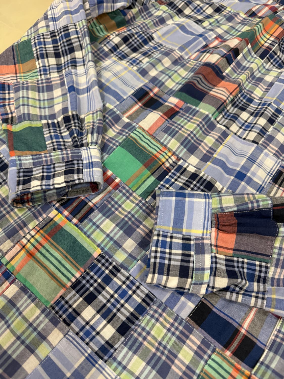 브룩스브라더스 마드라스 패치워크 셔츠 M(105) 상품이미지9