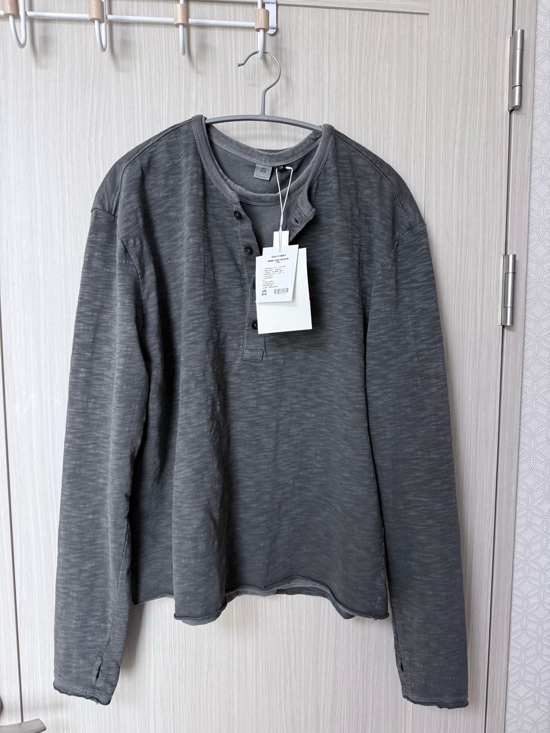 [3]폴리테루 26ss 헨리넥 차콜 상품이미지1