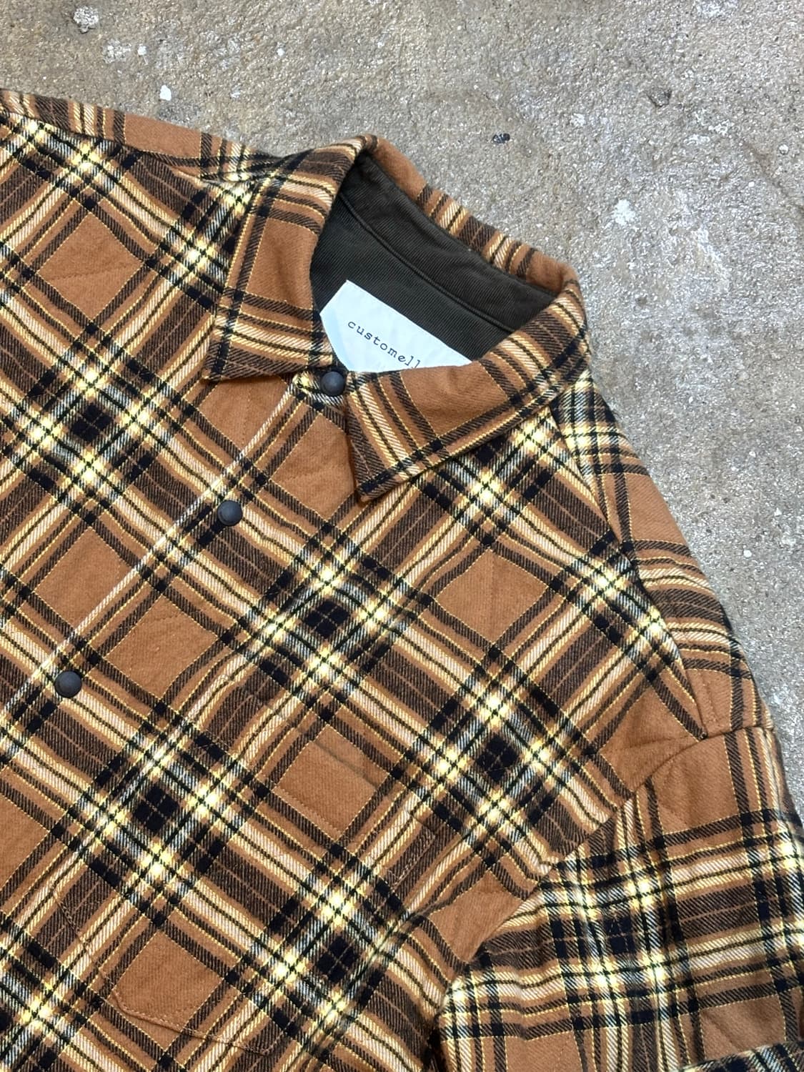 커스텀 멜로우 퀄팅 오버 셔츠 자켓 상품이미지3