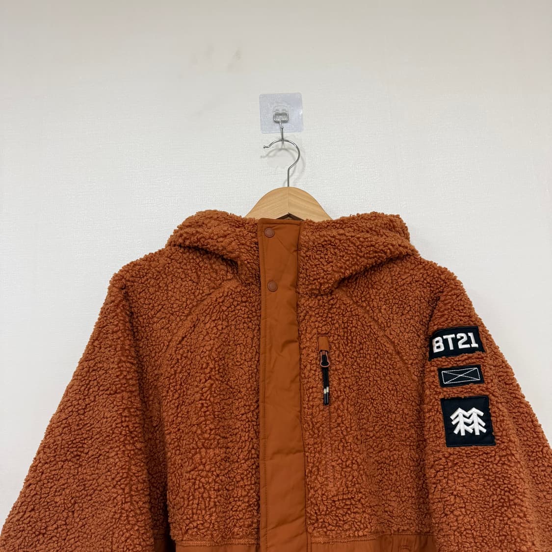 코오롱 BT21 브라운 뽀글이플리스 자켓XS 상품이미지2