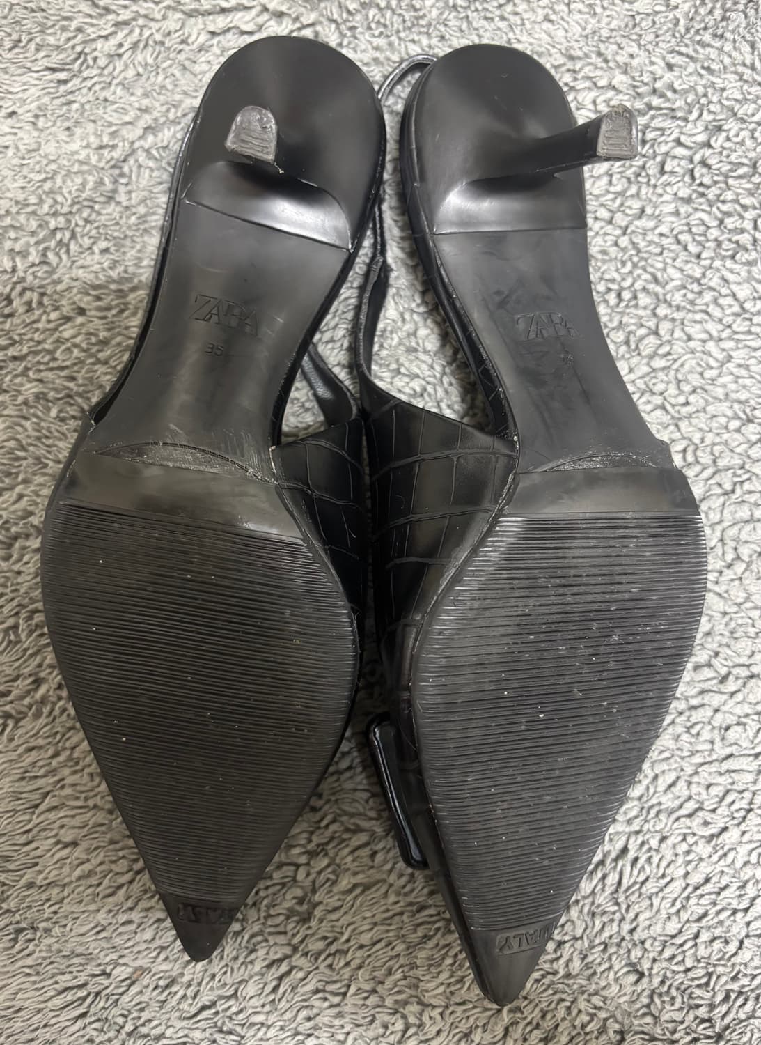 자라 블랙 크로크 힐 슬링백 슈즈 상품이미지4