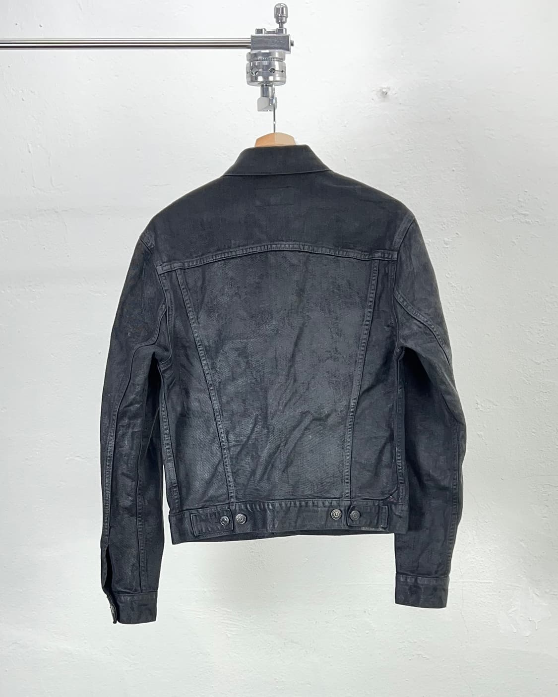 데님 앤 서플라이 블랙 왁스 코팅 블랭크 트러커 데님 자켓 상품이미지6