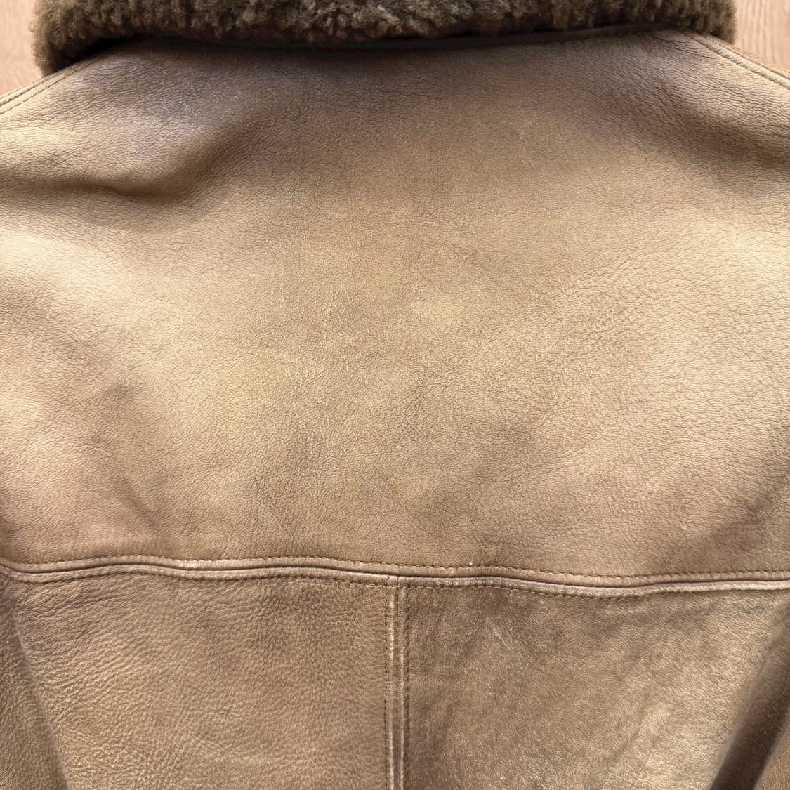 랄프로렌 디어스킨 레더 하프 코트 시어링 퍼 숄 카라 벨트 디테일 브라운 상품이미지10