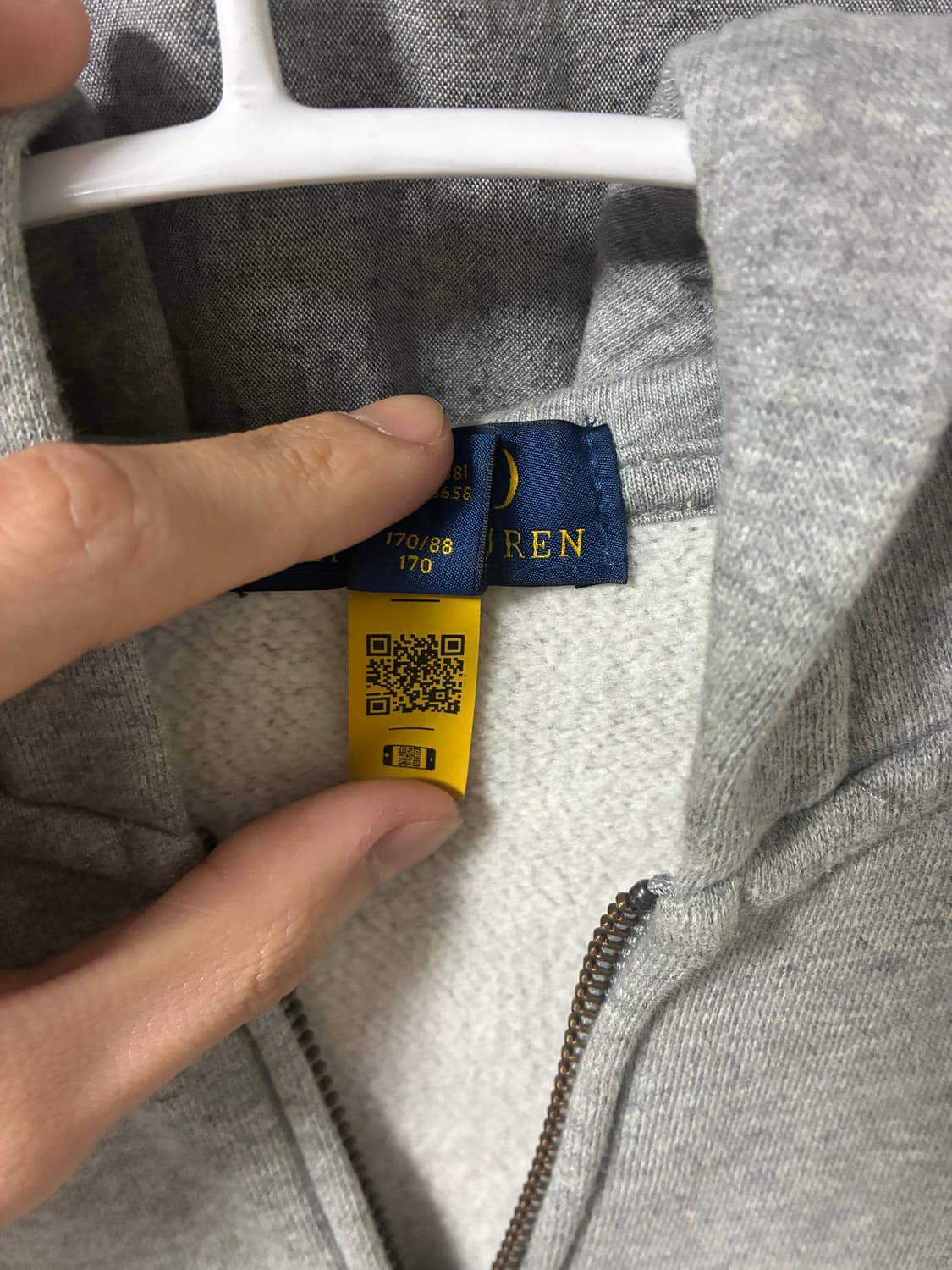 (정품 QR) 폴로 랄프로렌 회색 후드 집업 상품이미지4