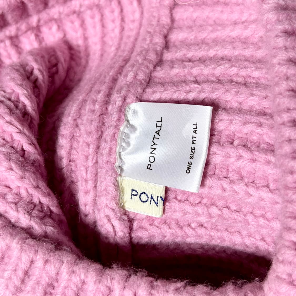 포니테일 핑크 니트 바라클라바 상품이미지1