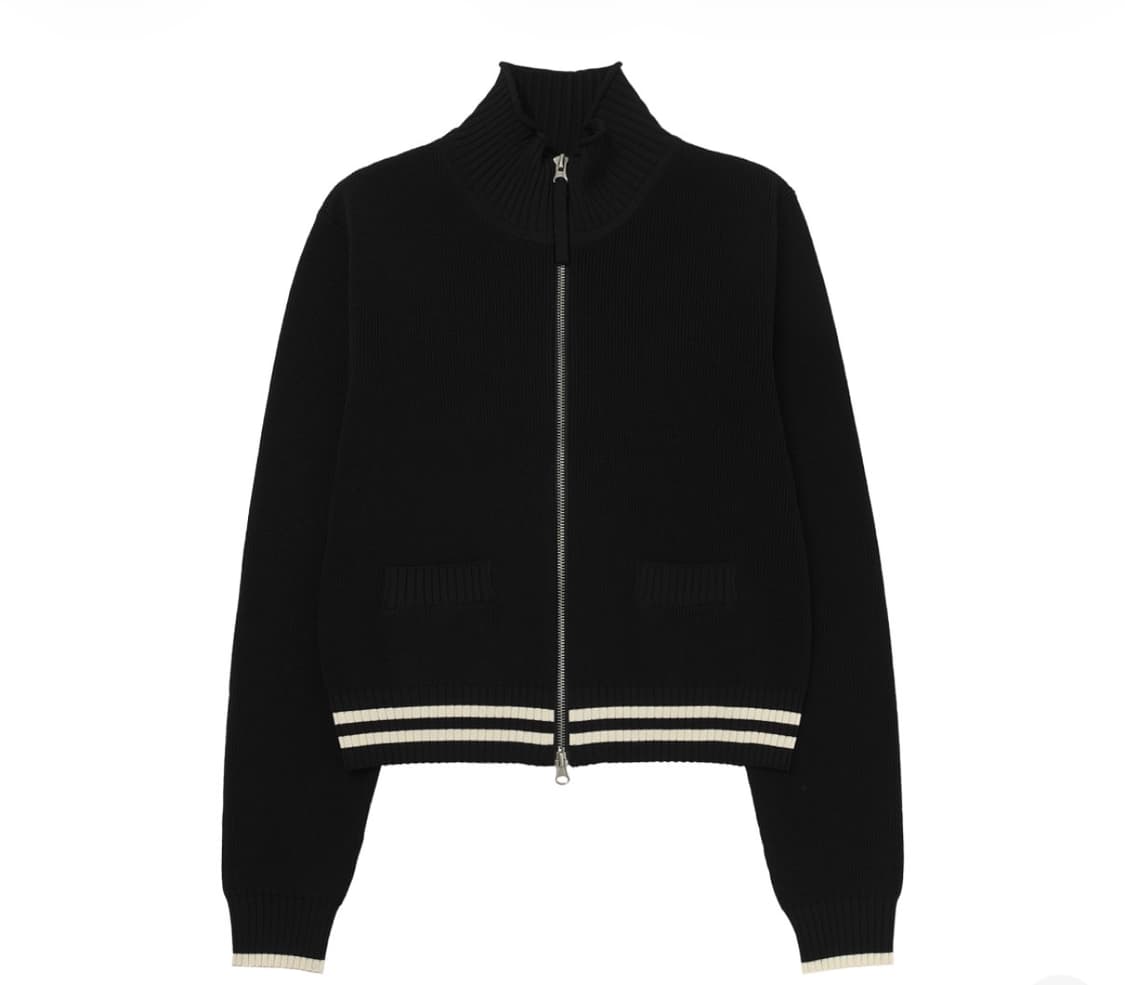 마뗑킴 스펠 포인트 스트라이프 가디건 블랙 상품이미지2