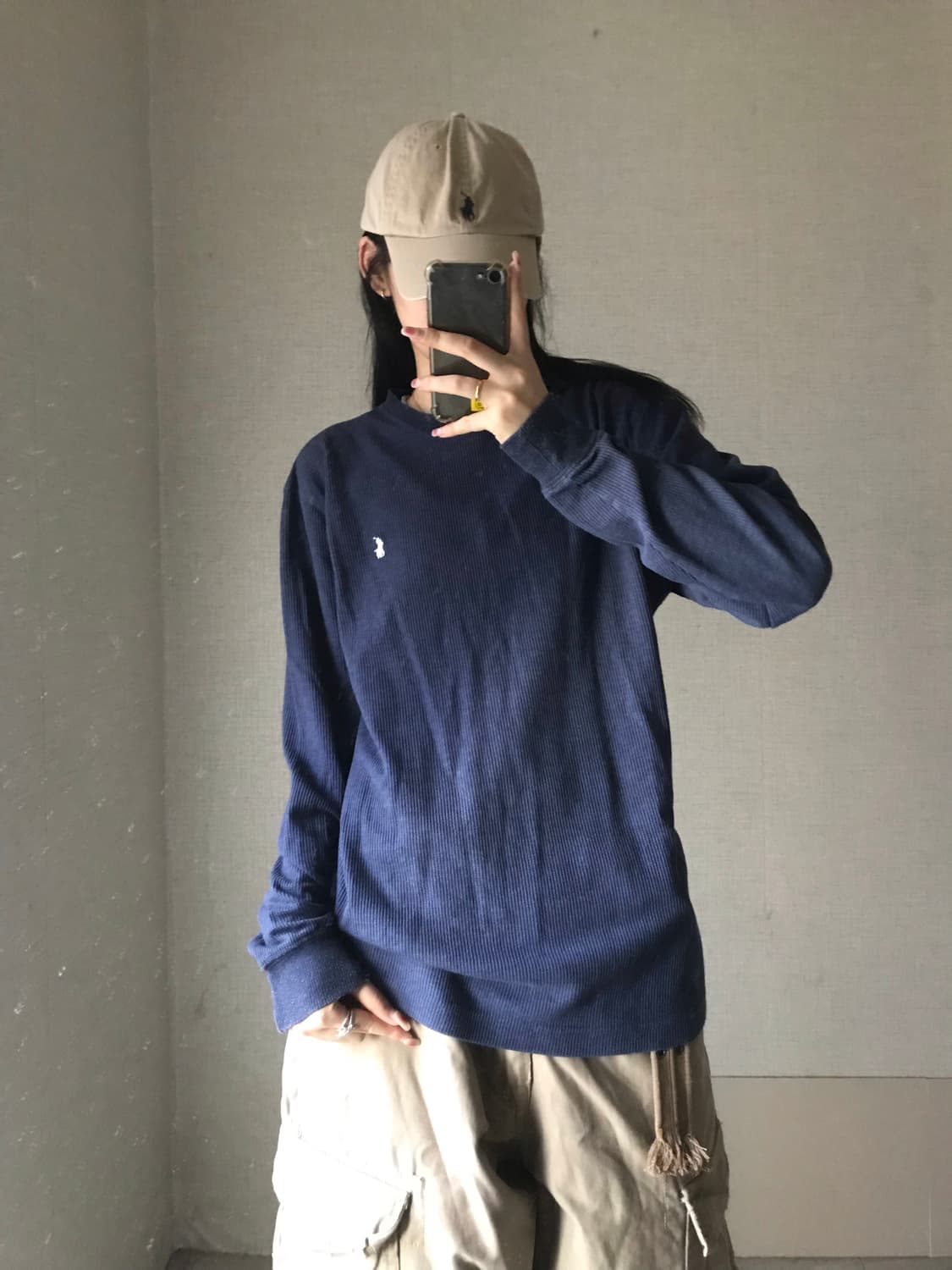 폴로 네이비 와플 롱슬리브 상품이미지5