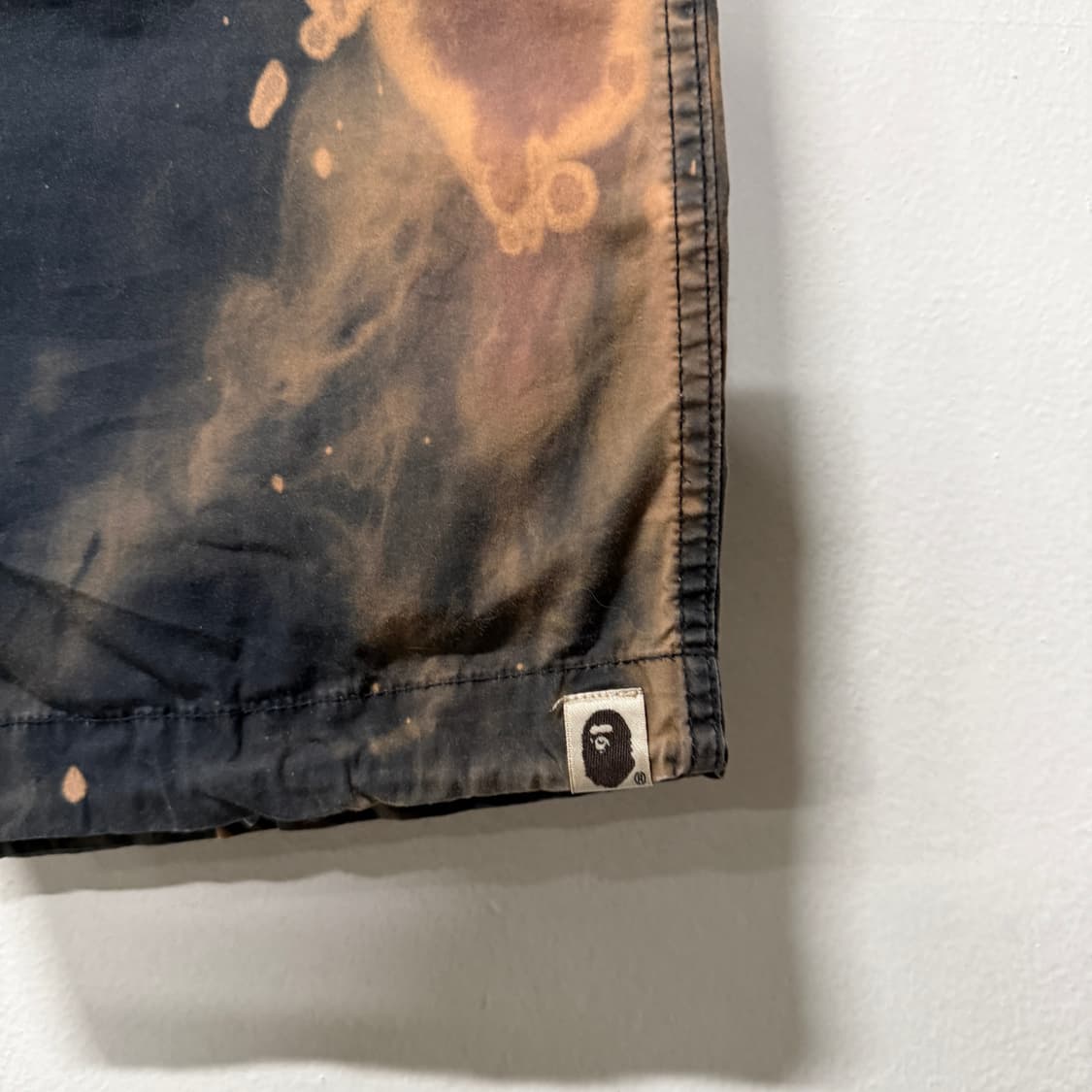 정품 베이프 OG 블리치드 다잉 립스탑 와이드 카고 팬츠 상품이미지3