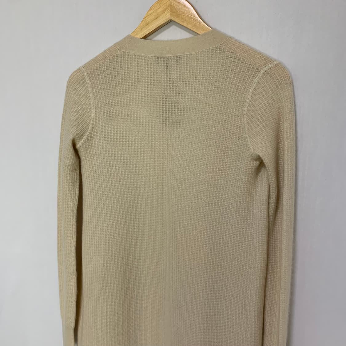 띠어리 캐시미어 100 아이보리 오픈형 롱 가디건 여성 빈티지 상품이미지6