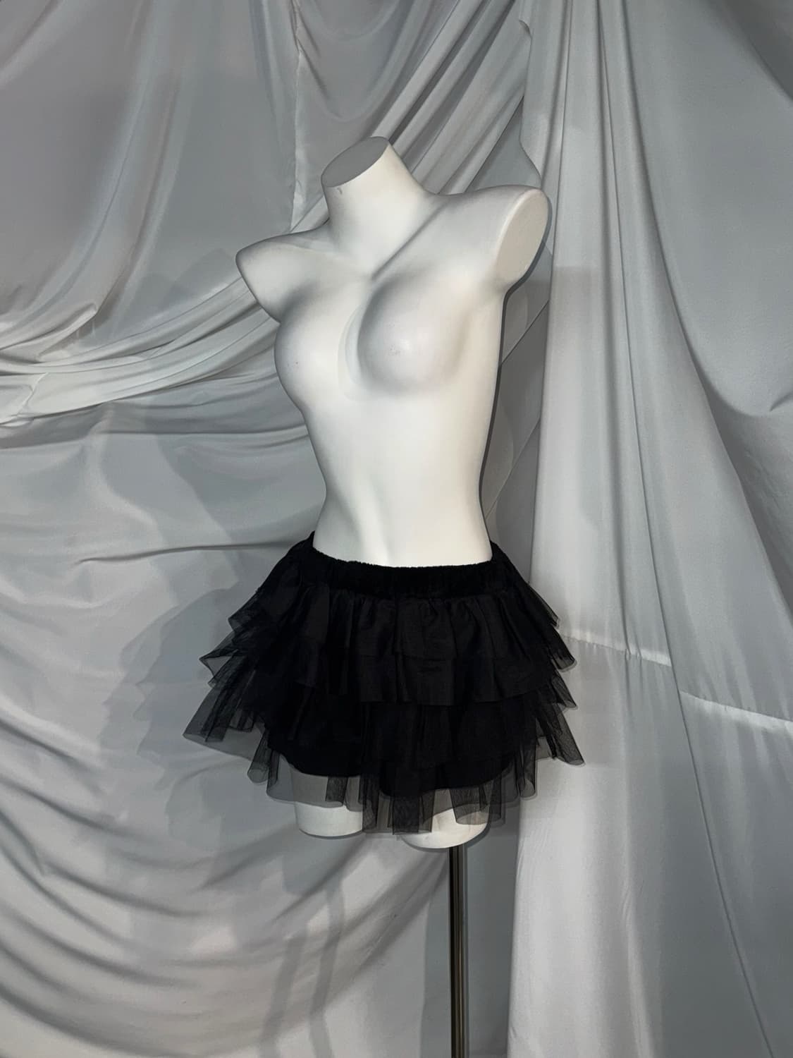 무채색 세라깔 코르셋 화이트 프릴 시스루 코디세트  상품이미지2