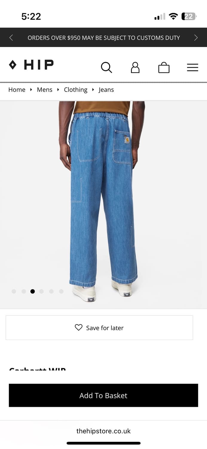 칼하트 인빈시블 더블니 바지  상품이미지5