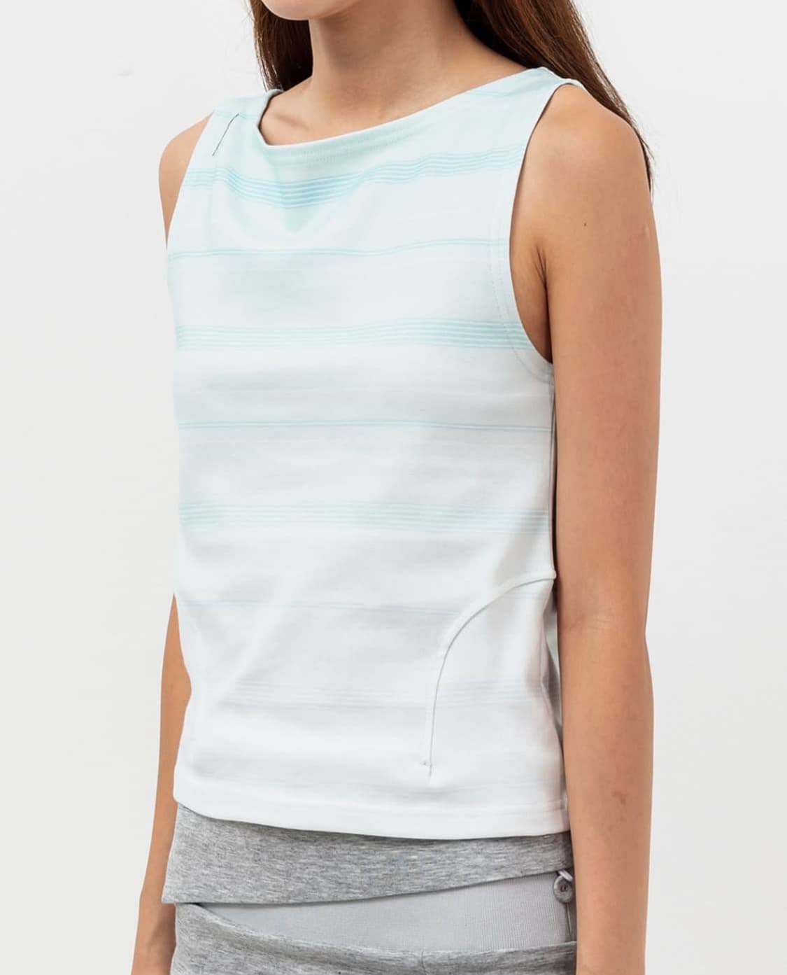 울리카상투스 stripe sleeveless pale green M 상품이미지3