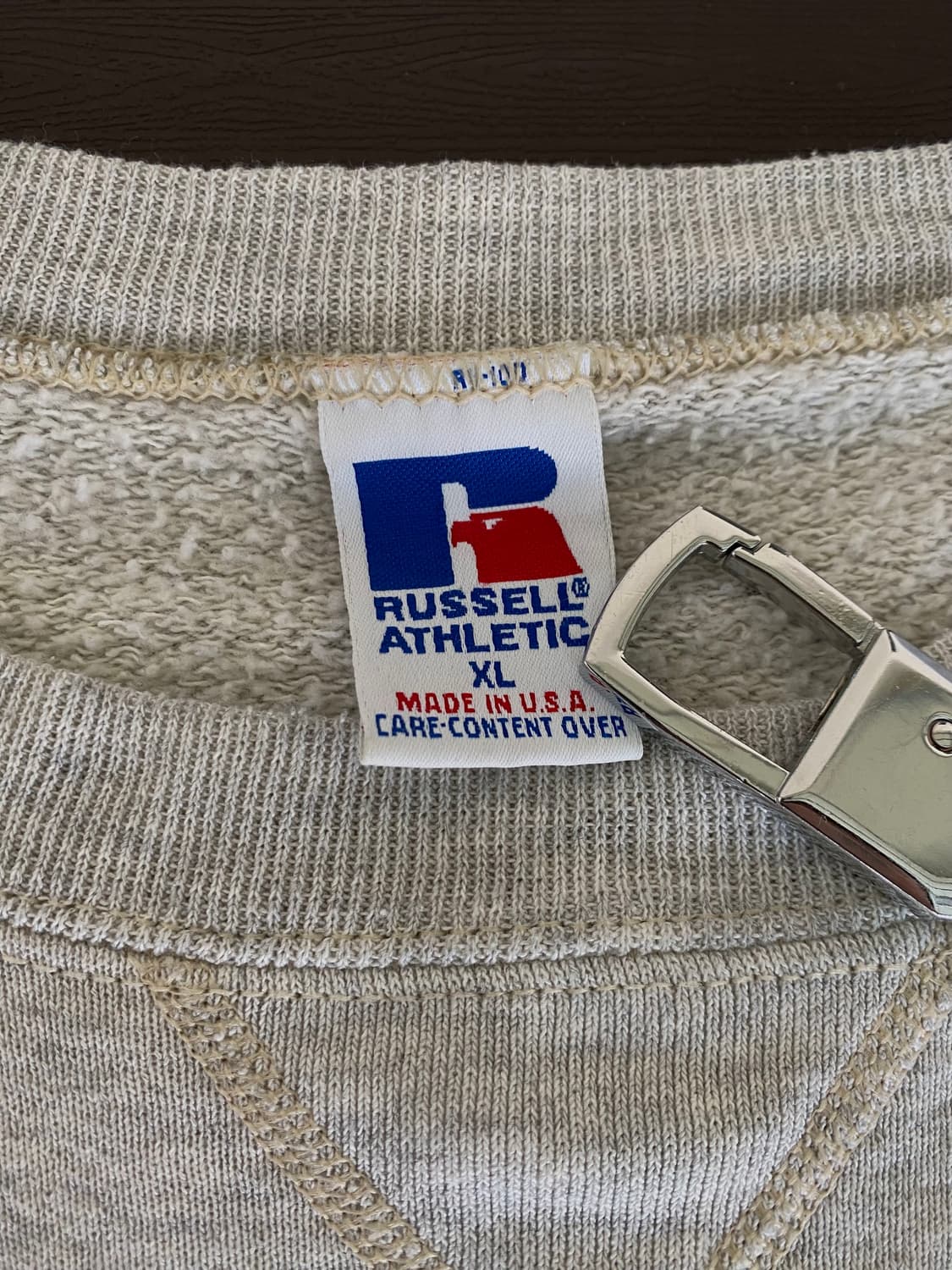 (XL) 90s 빈티지 러셀 스웻셔츠 그레이 USA 상품이미지3