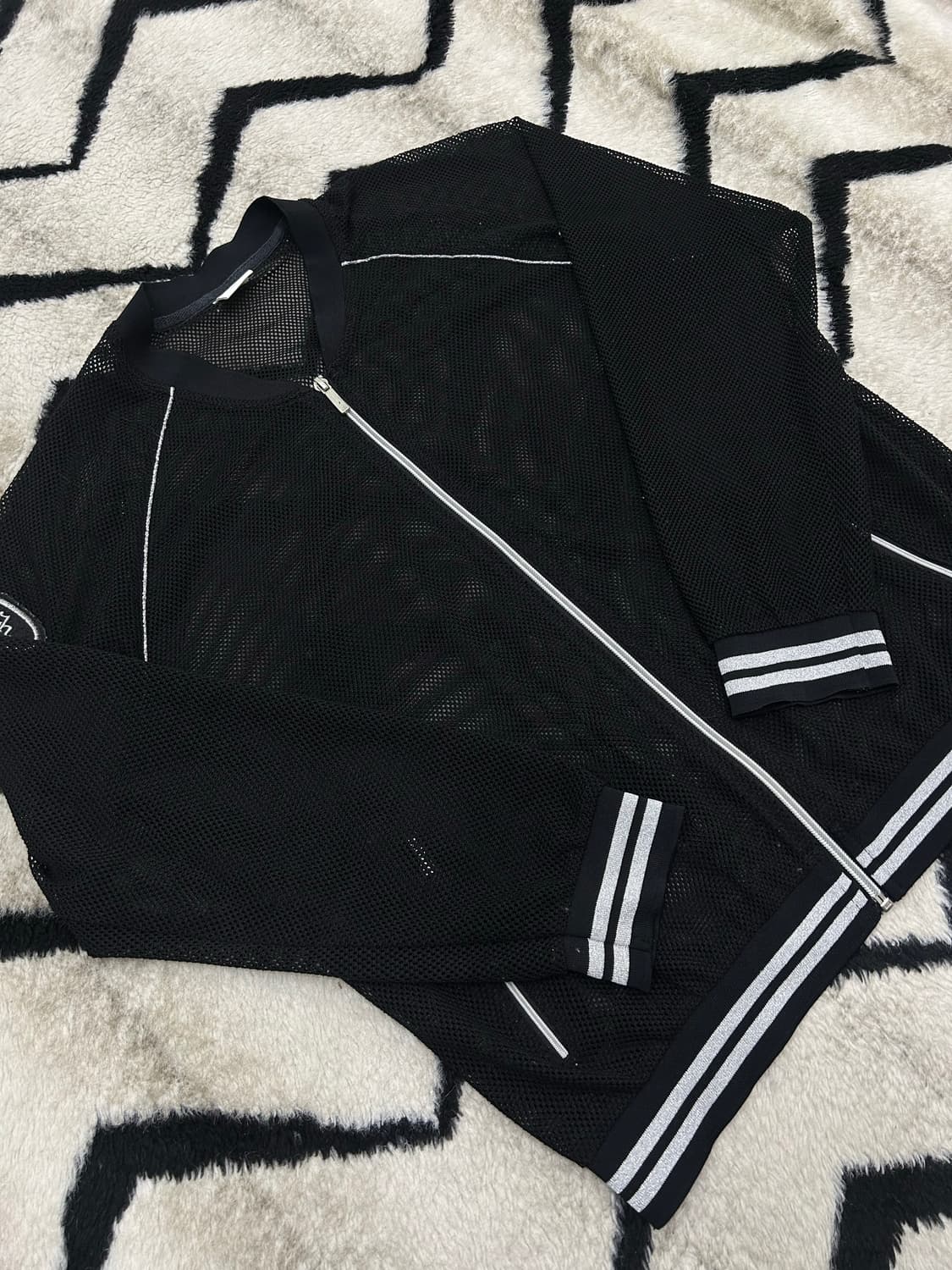 [L]본더치 Y2K 풀 메쉬 집업/블랙 상품이미지2