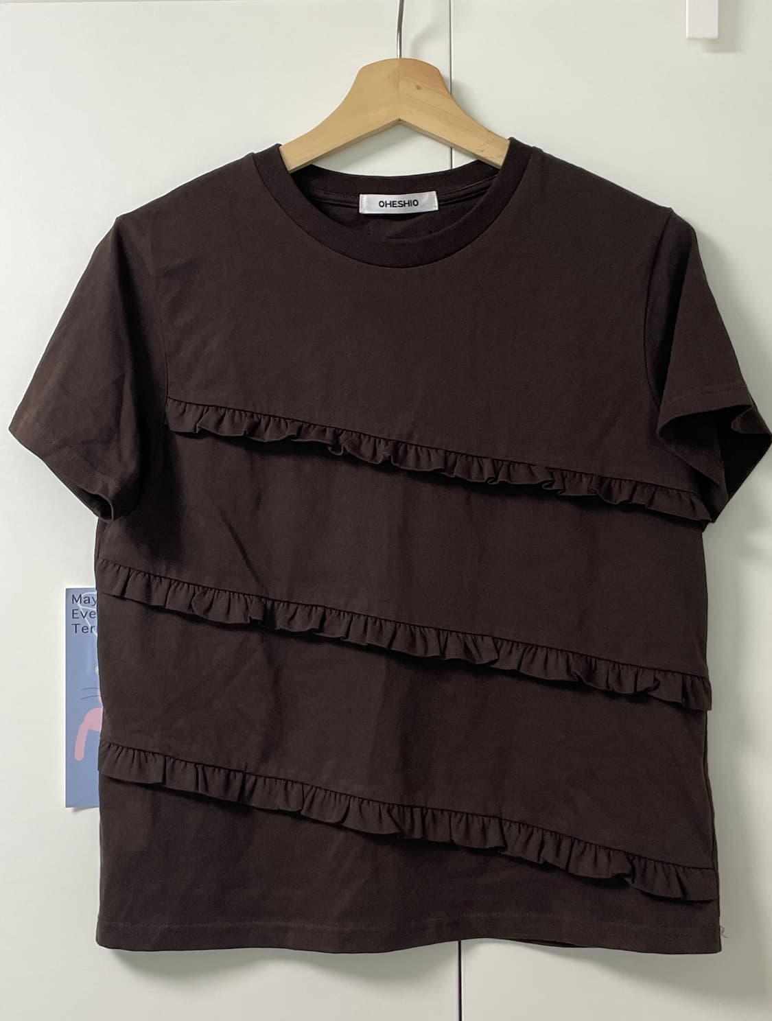 오헤시오 frill t-shirt (brown) 상품이미지2