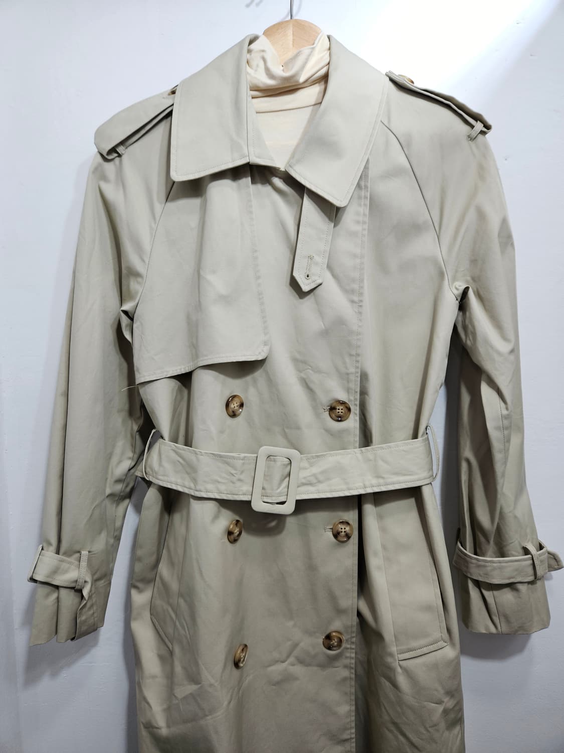 베이지 롱 트렌치 코트 상품이미지4