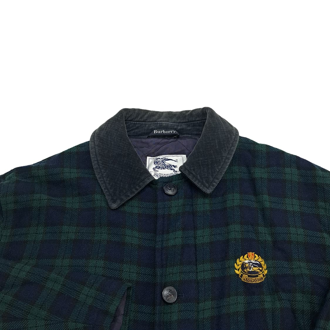 CN710W M 버버리 클래식 블랙워치 타탄체크 퀄팅 울 자켓 상품이미지3
