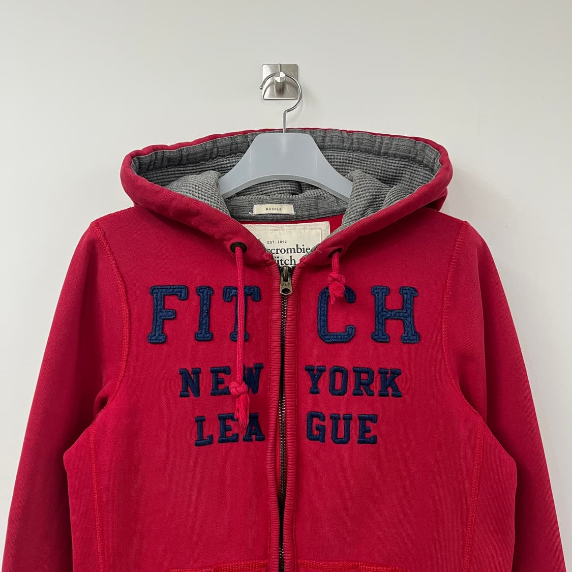 아베크롬비 자수로고 레드 후드집업 상품이미지4