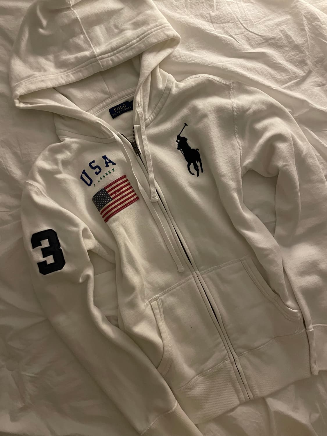 폴로 랄프로렌 빅포니 성조기 후드집업 화이트 #3 상품이미지2