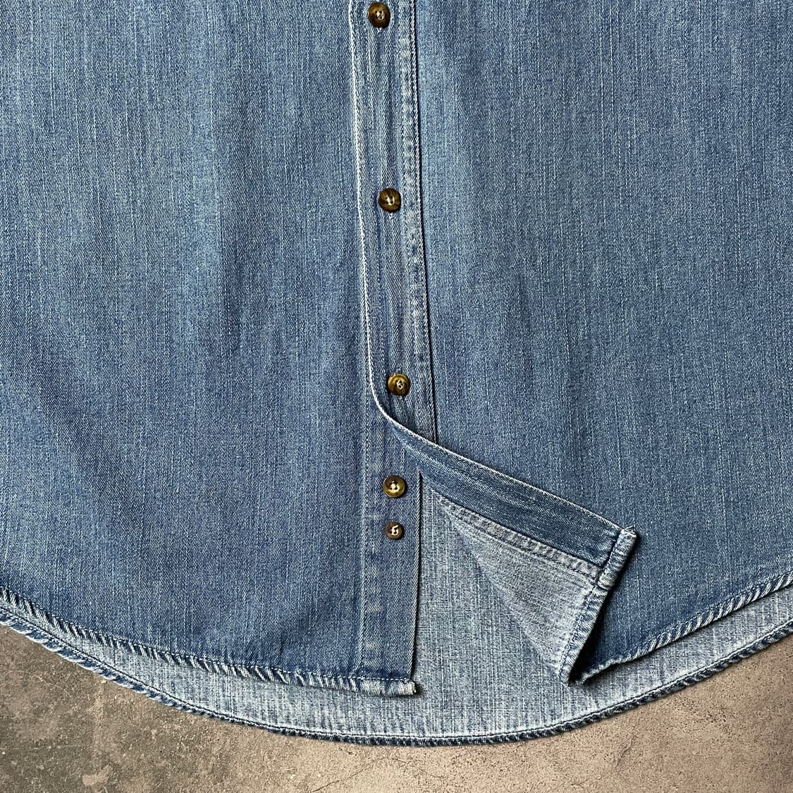 UNKNOWN 빈티지 플랩포켓 코튼 데님 셔츠 A00711 상품이미지4