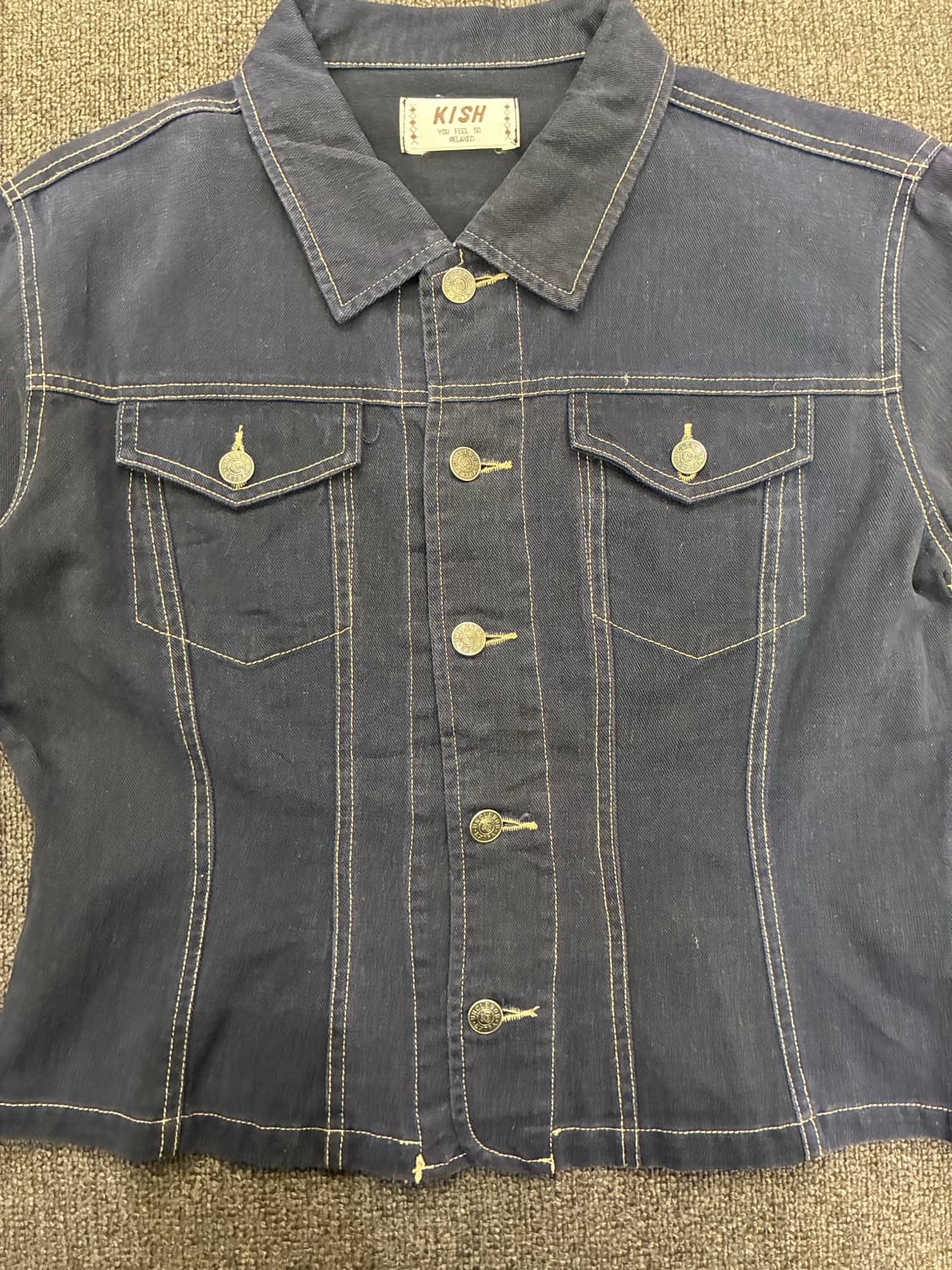 M)Japanese vintage 여성 라인 디테일 데님자켓 상품이미지5