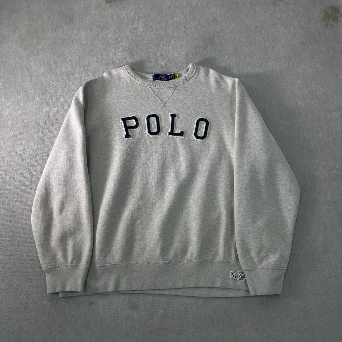 105 폴로랄프로렌 신형라벨 스펠아웃 오트밀 맨투맨 상품이미지1