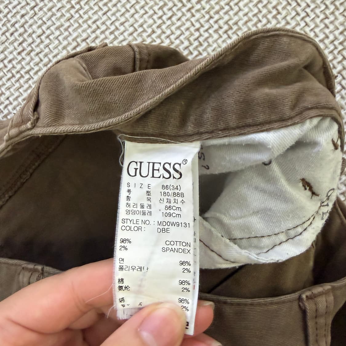 34 게스 남성 브라운 바지 0619D2 상품이미지4