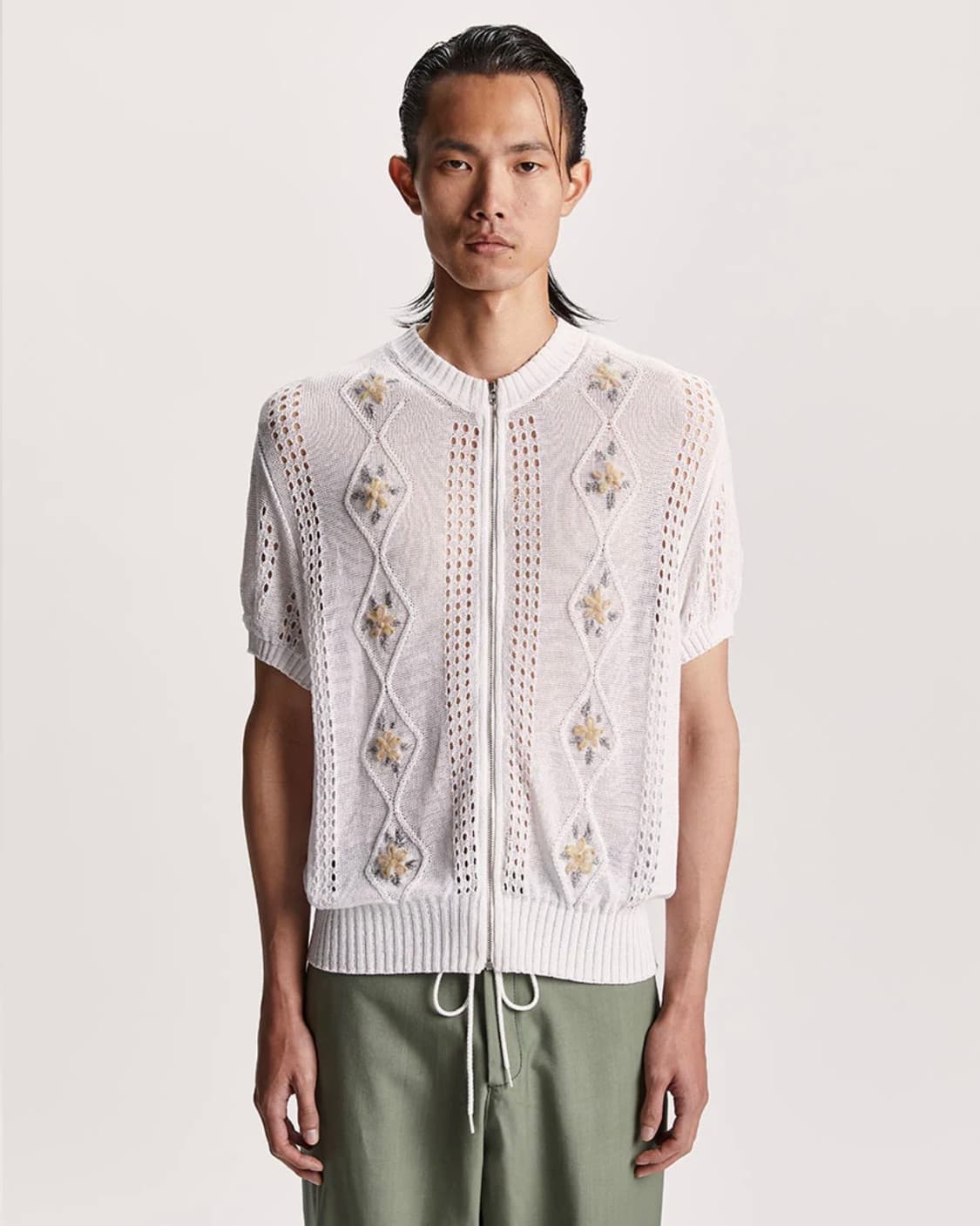 [L]마리아노 25ss CORMAGLIANO 반팔 니트 집업/화이트 상품이미지1