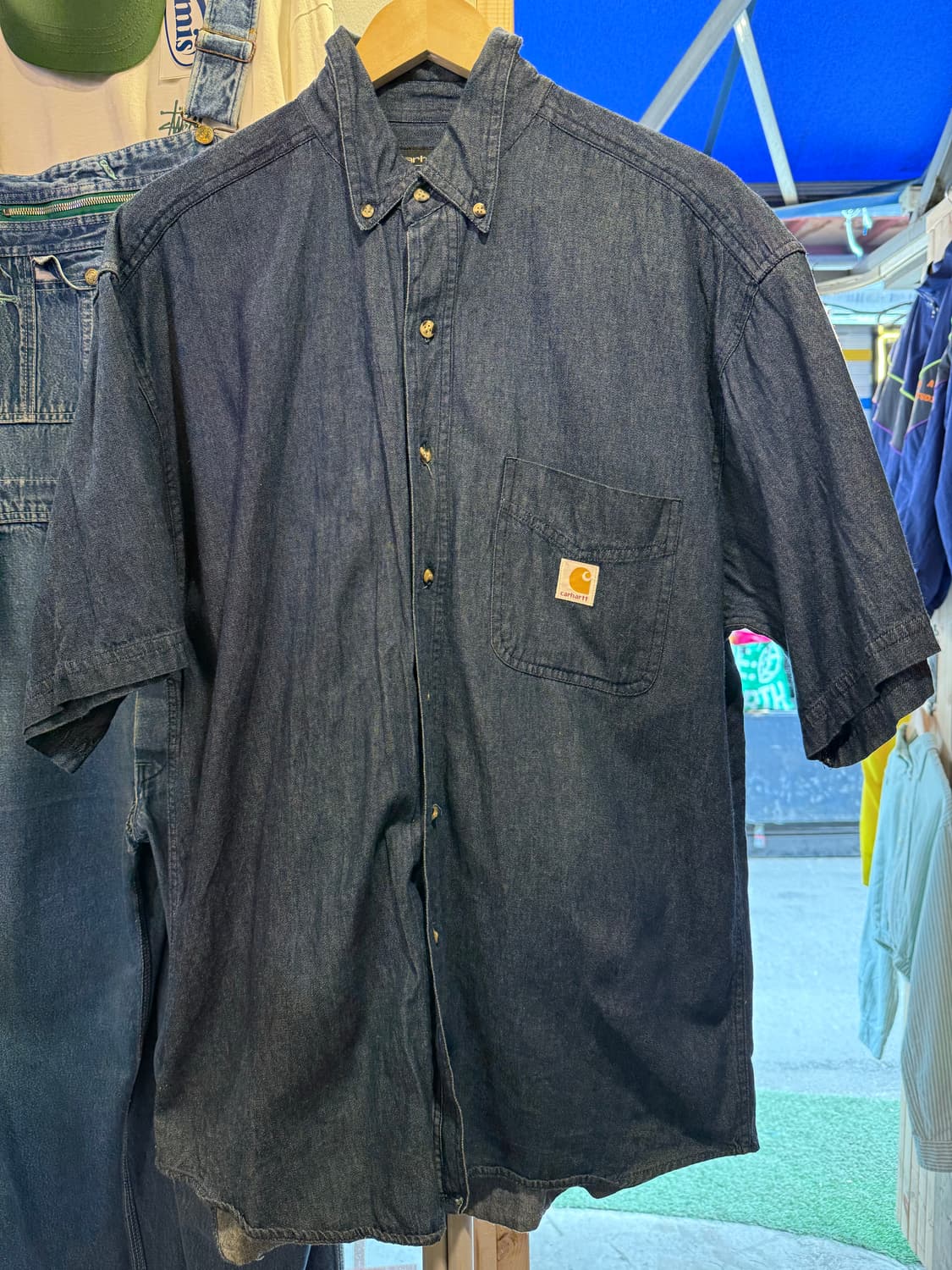 칼하트 진청 반팔셔츠 상품이미지1