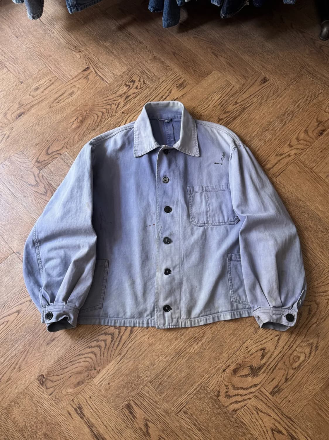 [2XL]90's 빈티지 하드 페이딩 3포켓 숏 프렌치 워크 자켓 상품이미지1