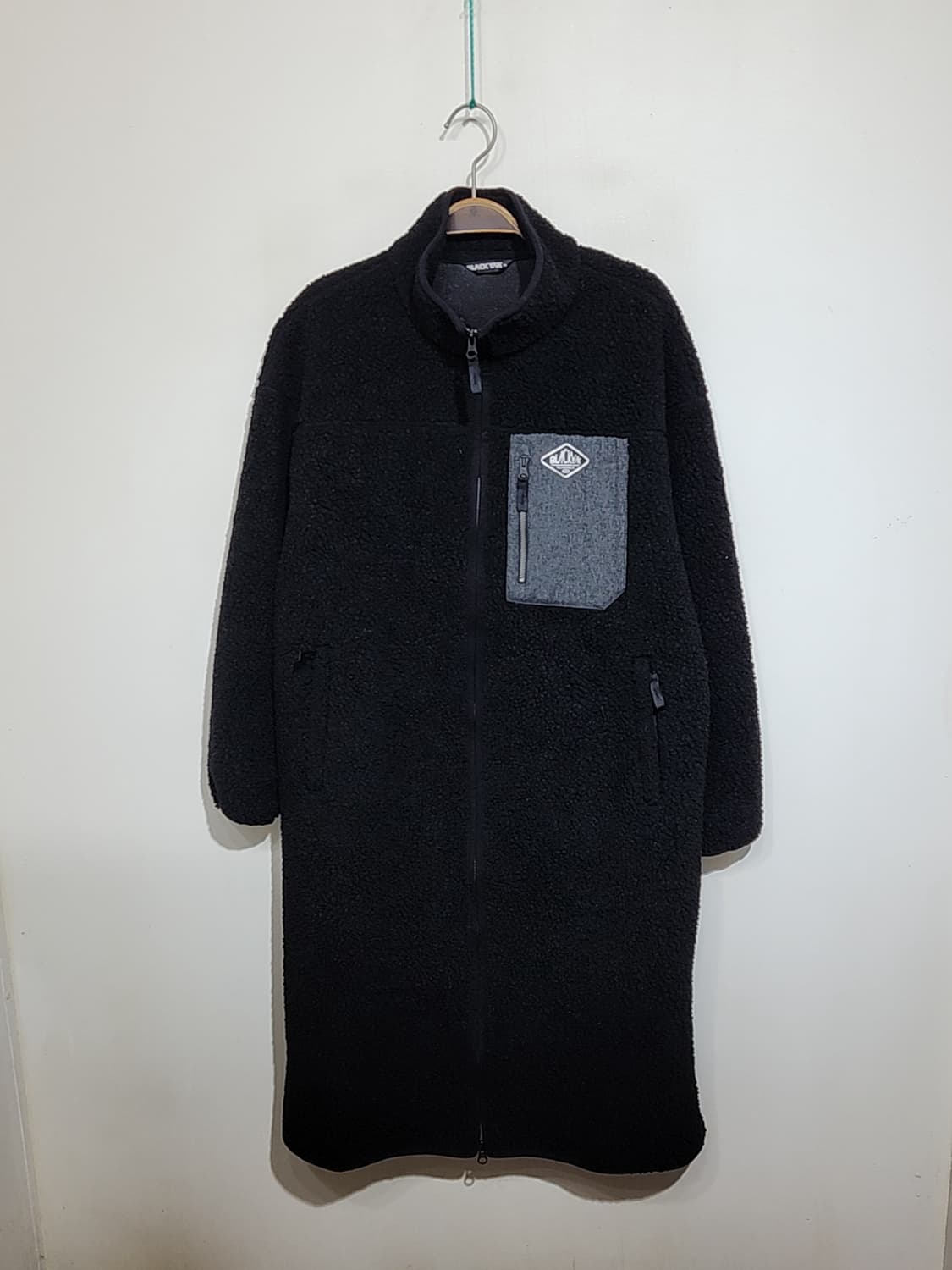 (95) 블랙야크 플리스 롱점퍼 검정 뽀글이 후리스 자켓  상품이미지1